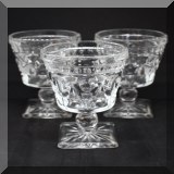 G54. 3 Imperial Glass Cape Cod goblets.  